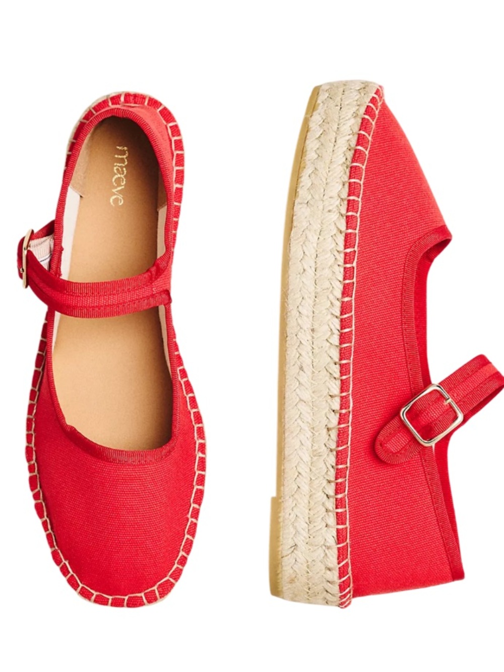 Maeve Mary Jane Espadrille Flats Size 39EU 8US (may run small) NWOT